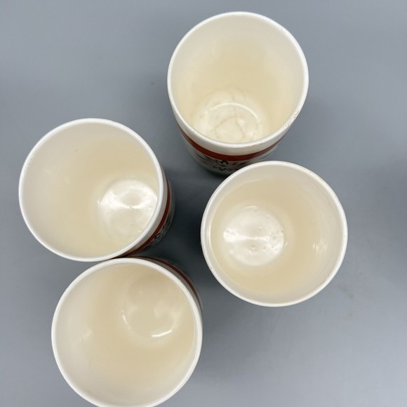 VTG Royal Sealy 1950 MCM Hand-Painted Ceramic Pitcher 4 Cups Juice Set Japan - Picture 4 of 9